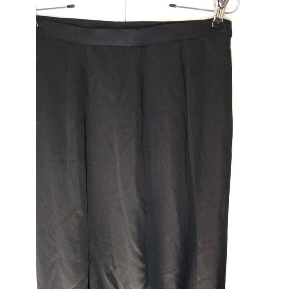 Vtg En Francais By Huey Waltzer Women's 8 Black Maxi Slit Front Skirt Acetate - Picture 2 of 7